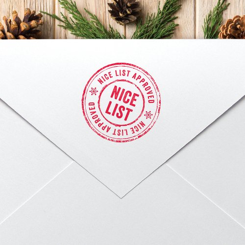 NICE List Approved Cute Christmas Holiday Rubber Stamp