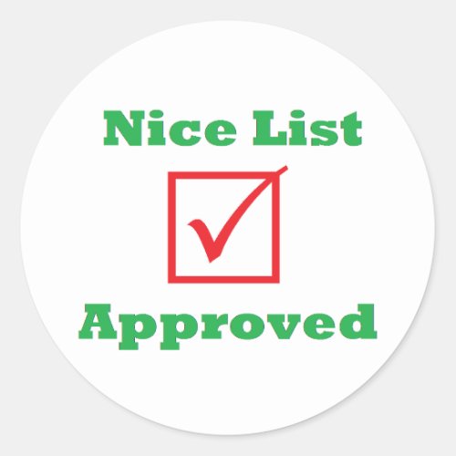Nice List Approved Stickers