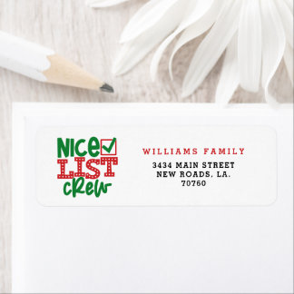 Nice List Crew Christmas Label