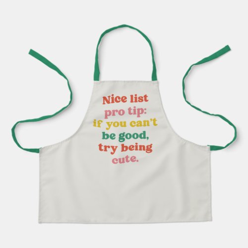 Nice list cute funny colorful Christmas kids Apron