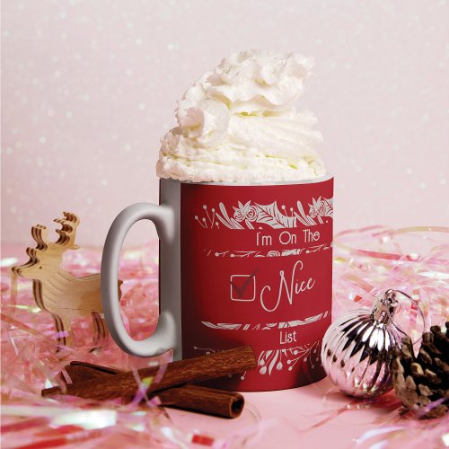 Nice List Festive and Playful Christmas Mug