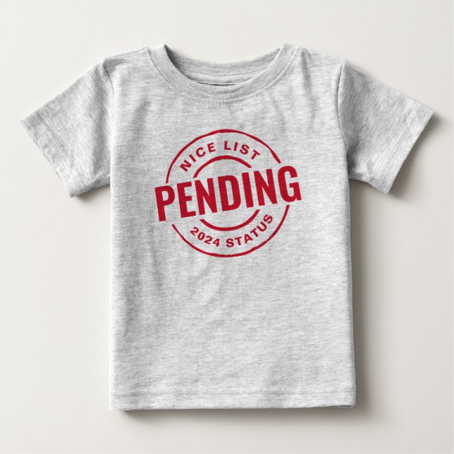 Nice list funny cute red Christmas Baby T-Shirt (Front)