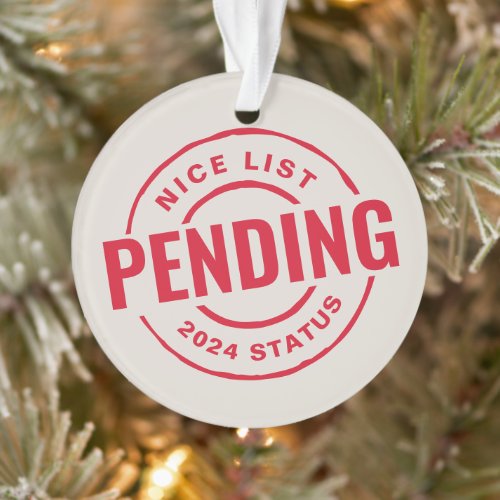 Nice list funny cute red Christmas pet photo Ornament