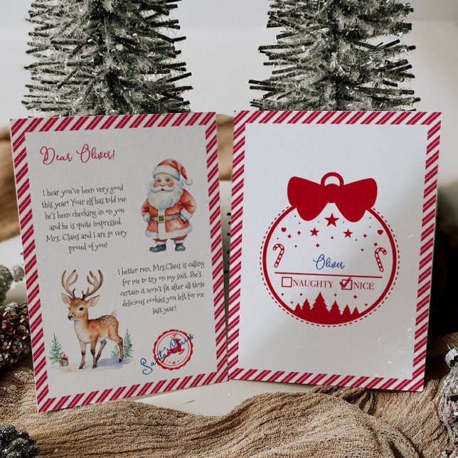 Nice List Letter from Santa Claus North Pole Mail  Invitation (Creator Uploaded)