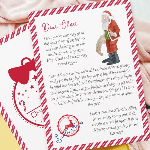 Nice List Letter from Santa Claus North Pole Mail  Invitation