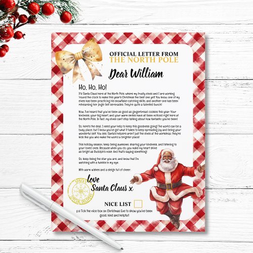 Nice List Letter From Santa Kids Name Holidays  