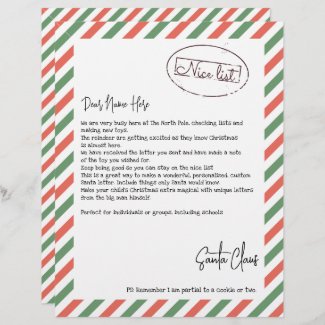 Nice List Letter From Santa Personalized