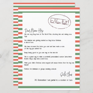 Nice List Letter From Santa Personalized Holiday Card