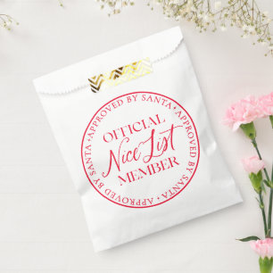 Nice List Member Approved By Santa Christmas Favor Bag