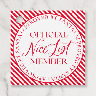 Nice List Member Approved By Santa Christmas Favor Tags