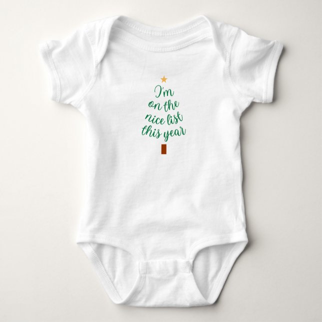 Nice List One-Piece Baby Bodysuit (Front)