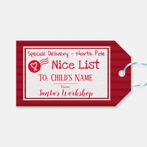 Nice List Personalized Santa Message Gift Tag