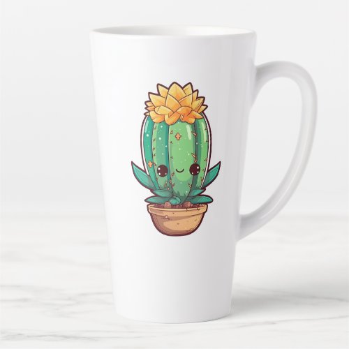 Nice lovely cactus in a pot latte mug