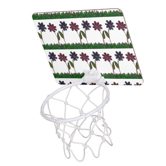 Nice & Lovely Spring Flowers art Design Mini Basketball Hoop (Above)
