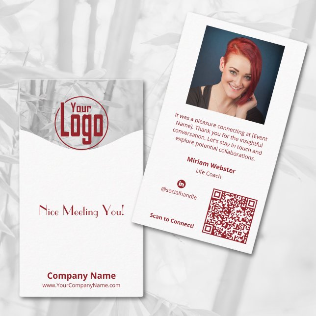 Nice Meeting You - Life Coach Company Business Card (Nice Meeting You - Life Coach Company Business Card, logo, Photo, Social, QR code)