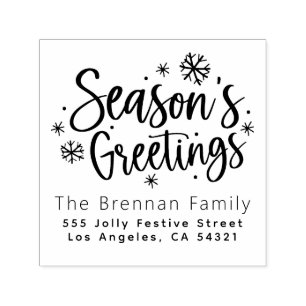 Nice Merry Christmas Family Name Return Address Self-inking Stamp