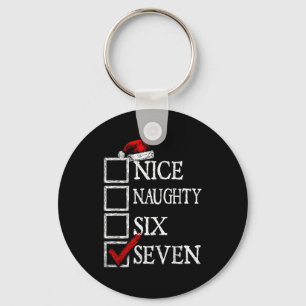 Nice Naughty 67 Christmas Funny Meme Six Seven  Keychain