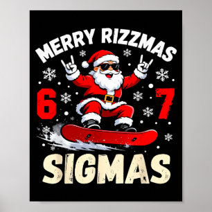 Nice Naughty 67 Funny 6-7 Meme Slang Christmas Poster