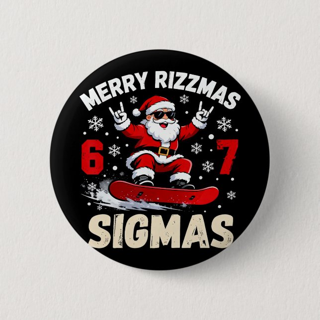 Nice Naughty 67 Funny 6-7 Meme Slang Trending Chri Button (Front)
