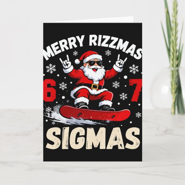 Nice Naughty 67 Funny 6-7 Meme Slang Trending Chri Card (Front)