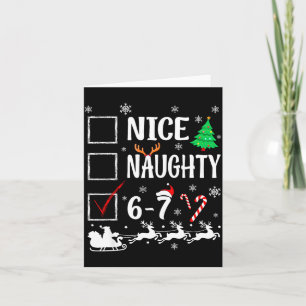 Nice Naughty 67 Funny Christmas Brainrot Six Seven Card