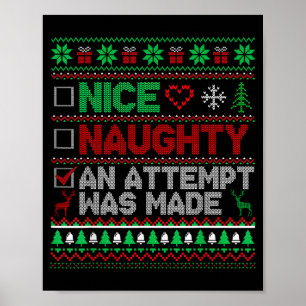 Nice Naughty An Attempt Was Made Christmas List Sa Poster
