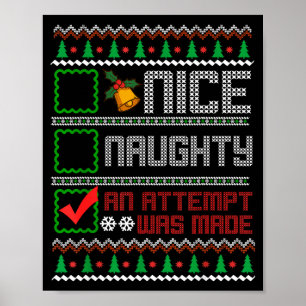 Nice Naughty An Attempt Was Made Christmas List Sa Poster