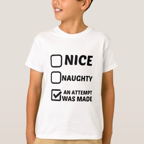 NICE NAUGHTY AN ATTEMPT WAS MADE T_Shirt