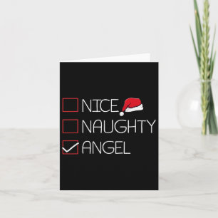 Nice Naughty Angel Christmas Pajama Funny Humor X- Card