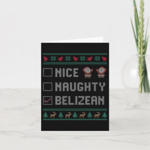 Nice Naughty Belizean Christmas Pajama Matching Card
