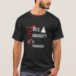 Nice Naughty Christmas It Manager Funny Holiday Co T-Shirt