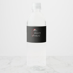 Nice Naughty Christmas Kyrgyzstan Heritage   Water Bottle Label