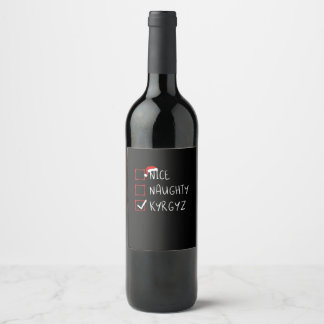Nice Naughty Christmas Kyrgyzstan Heritage Wine Label
