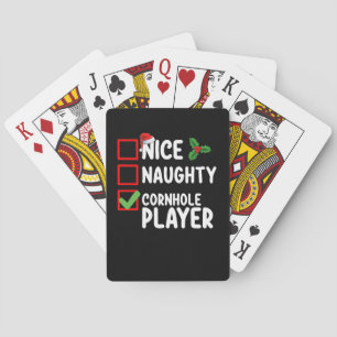 Nice Naughty Cornhole Player Christmas List Poker Cards