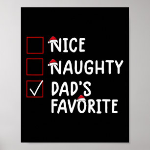 Nice Naughty Dad's Favorite Cute Christmas  Poster