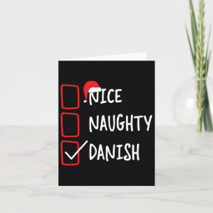 Nice Naughty Danish - Funny Christmas List Pajama Card