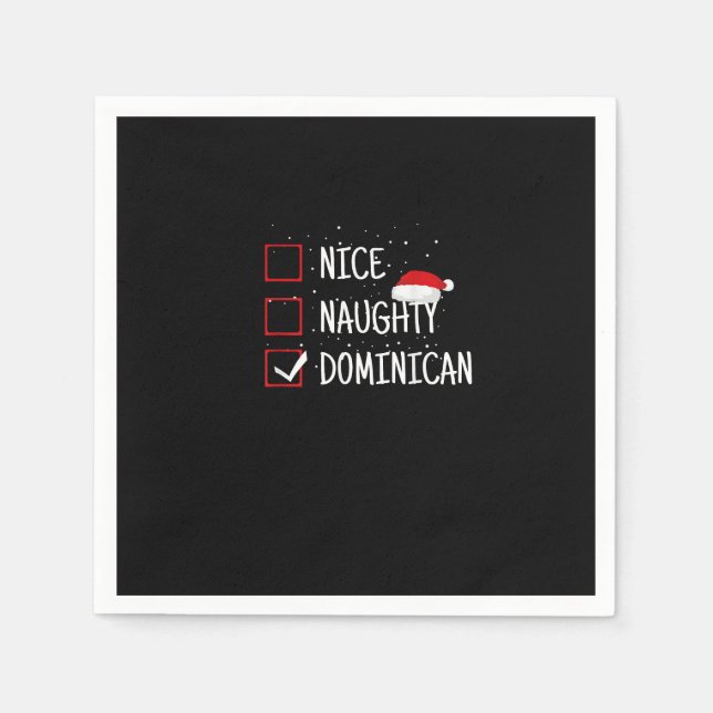 Nice Naughty Dominican Christmas List   Napkins (Front)