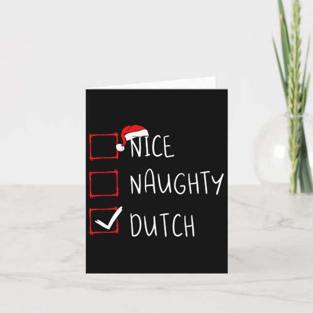 Nice Naughty Dutch Christmas Netherlands Heritage  Card (Front)