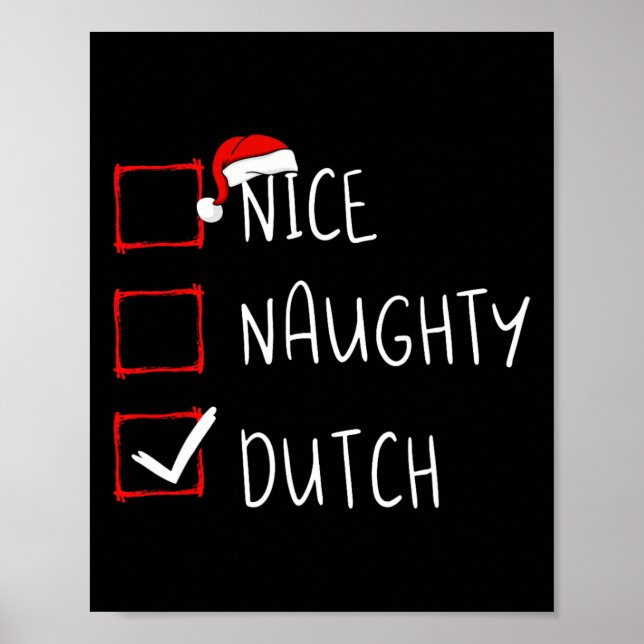 Nice Naughty Dutch Christmas Netherlands Heritage  Poster (Front)