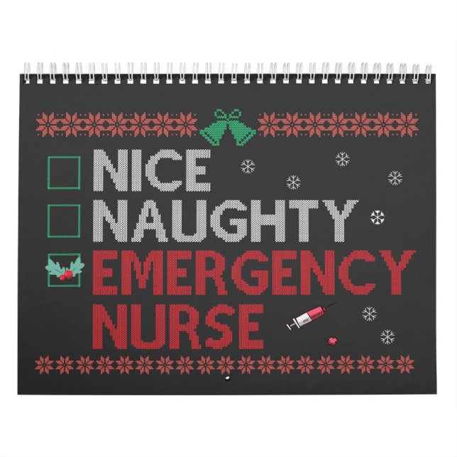 Nice Naughty Emergency Nurse Funny Ugly Xmas Gift  Calendar