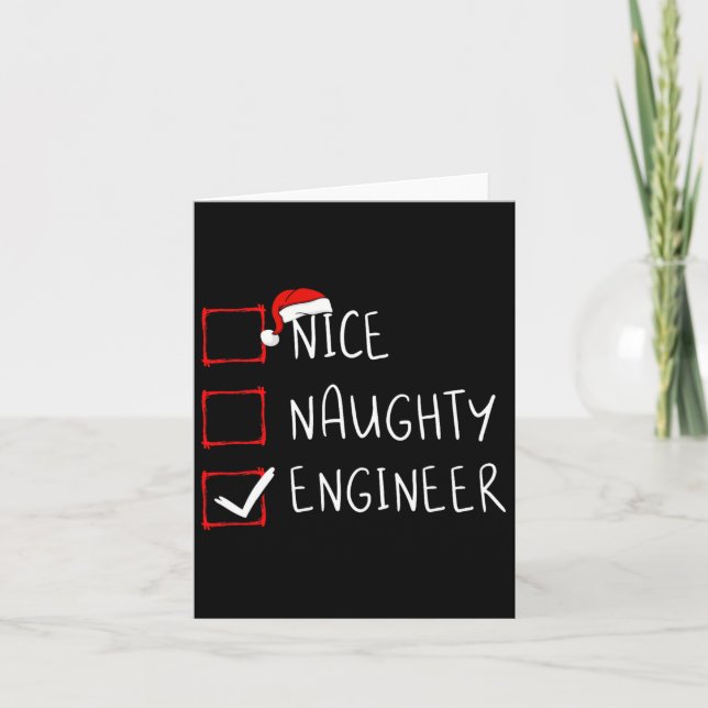 Nice Naughty Engineer Christmas List Santa Claus E Card (Front)