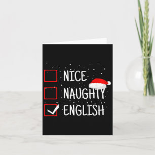 Nice Naughty English Christmas Checklist Funny Eng Card
