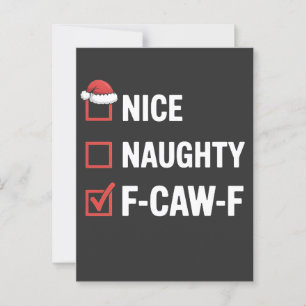 Nice Naughty F-Caw-F Funny Santa Naughty Postcard