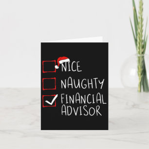 Nice Naughty Financial Advisor Christmas List Sant Card