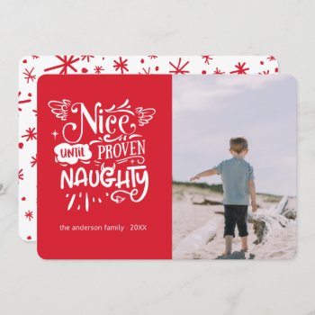 Nice Naughty... Funny Christmas Holiday Photo Card by oddowl at Zazzle