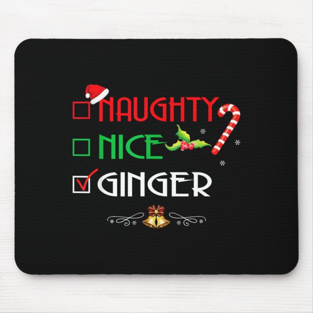 Nice Naughty Ginger Group Matching Christmas  Mouse Pad (Front)