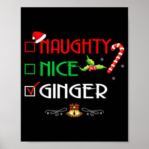 Nice Naughty Ginger Group Matching Christmas Poster