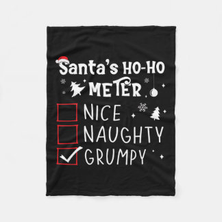 Nice Naughty Grumpy Christmas List Grumpy Santa Cl Fleece Blanket