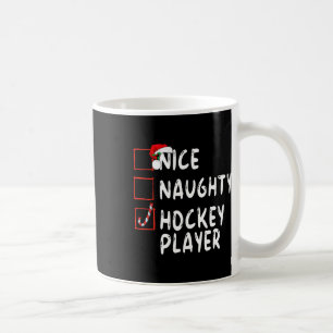 Nice Naughty Hockey Player Christmas Santa Claus  Coffee Mug