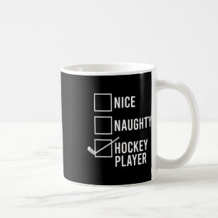 Nice Naughty Hockey Player Christmas Santa  Coffee Mug